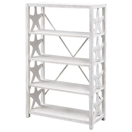 White Bookcase with Starfish Design